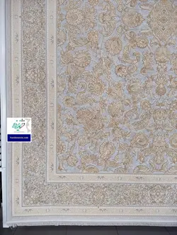 فرش افشان بنفشه زمینه صدفی