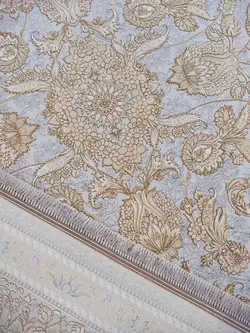 فرش افشان بنفشه زمینه صدفی