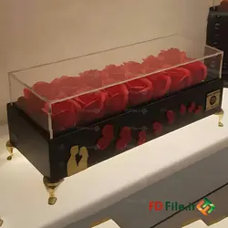 طرح برش لیزر باکس گل رز - دانلود فایل برش لیزری