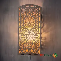 طرح برش لیزر چراغ خواب دیواری زیبا - دانلود فایل برش لیزری