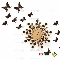 طرح برش لیزر ساعت دیواری دکوراتیو - دانلود فایل برش لیزری
