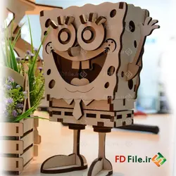 طرح برش لیزر ماکت باب اسفنجی - دانلود فایل برش لیزری