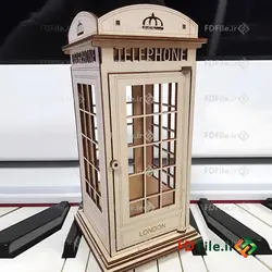 طرح برش لیزر ماکت کیوسک تلفن - دانلود فایل برش لیزری