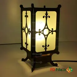 طرح لیزر آباژور رومیزی - دانلود فایل برش لیزری