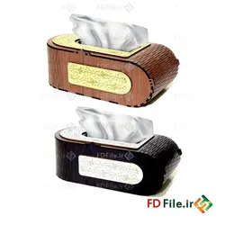 فایل برش لیزری جعبه دستمال کاغذی فنری - دانلود فایل برش لیزری