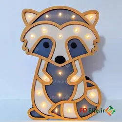 طرح برش لیزر لایت باکس راکن (شبخواب راکن) - دانلود فایل برش لیزری