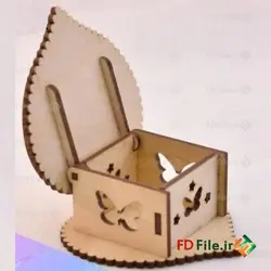 طرح برش لیزر جعبه حلقه و انگشتر طرح قلبی - دانلود فایل برش لیزری