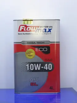 روغن موتور خودرو فلومکس مدل (اکو نیمه سنتتیک) MEGATECH 10W40 ECO حجم 4 لیتر