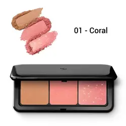 پالت صورت رژگونه و برانزر کیکو میلانو Multi Finish Trio Blush & Bronzer Palette kiko Milano