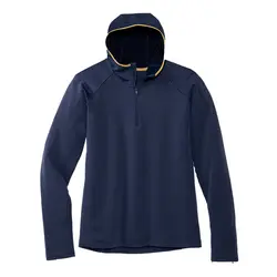 هودی نیم زیپ ترمال ورزشی مردانه Brooks thermal Hoodie سرمه ای