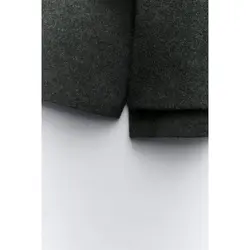 پالتو زنانه بافت خاکستری با شال نامتقارن برند زارا Zara