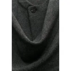 پالتو زنانه بافت خاکستری با شال نامتقارن برند زارا Zara
