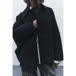 پالتو زنانه فوتر مشکی برند زارا Zara