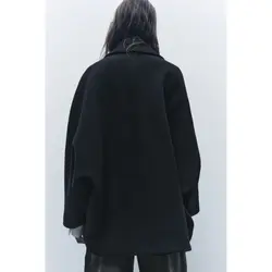 پالتو زنانه فوتر مشکی برند زارا Zara