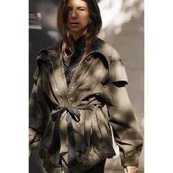 کاپشن کژوال زنانه رنگ یشمی برند زارا Zara اورجینال