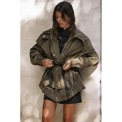 کاپشن کژوال زنانه رنگ یشمی برند زارا Zara اورجینال