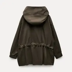 کاپشن کژوال زنانه رنگ یشمی برند زارا Zara اورجینال