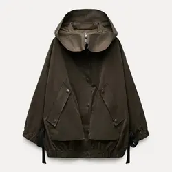 کاپشن کژوال زنانه رنگ یشمی برند زارا Zara اورجینال