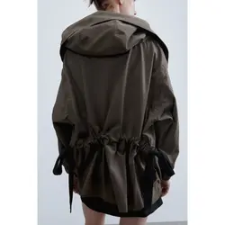 کاپشن کژوال زنانه رنگ یشمی برند زارا Zara اورجینال