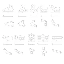 براکت پروفیل مهندسی آهنی  20×20 – 90 درجه