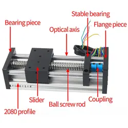 ماژول حرکت خطی E-beam بال اسکرو قطر 16 گام 5 کورس 1000 میلیمتر