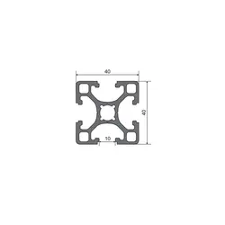 پروفیل شیار دار آلومینیوم 40*40 سنگین شیار 10mm