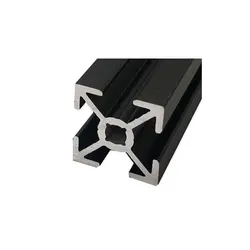 پروفیل آلومینیوم شیار دار 20*20 آنودایز مشکی سبک شیار 6mm