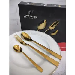 ست قاشق و چنگال طلایی
