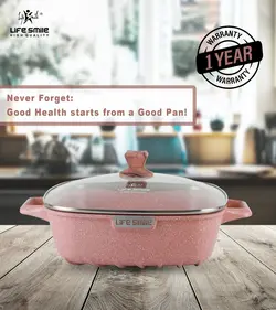 ماهیتابه گرانیت مربع لایف اسمایل مدل SPSF-28