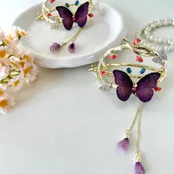 کلیپس چفتی پروانه بنفش آویزدار