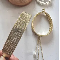 کلیپس گوجه ای فول نگین آویزدار