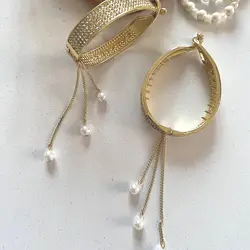 کلیپس گوجه ای فول نگین آویزدار