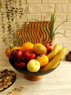 میوه خوری فلزی پایه چوبی رایکا