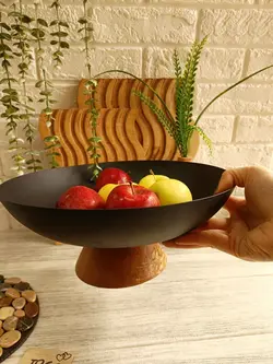میوه خوری فلزی پایه چوبی رایکا
