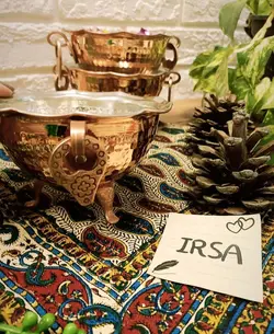 کاسه مسی تنقلات خوری پایه دار