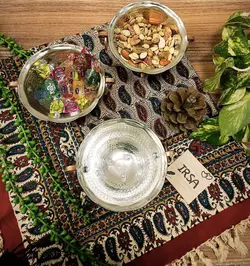 کاسه مسی تنقلات خوری پایه دار