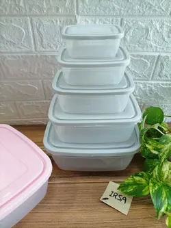 ظرف غذای درب دار پنج تایی