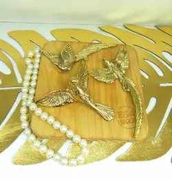 ست پرنده های برنزی دیوار کوب