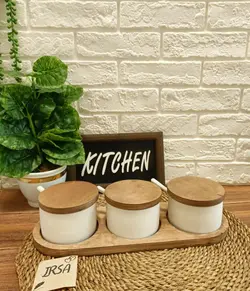 جا ادویه ای سنگی و چوبی رایکا