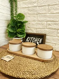 جا ادویه ای سنگی و چوبی رایکا