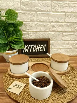جا ادویه ای سنگی و چوبی رایکا