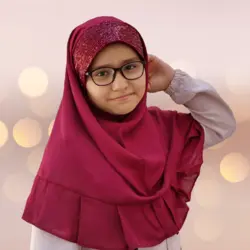 هد مقنعه مدل پولک گرد | جنس کرپ حریر درجه 1