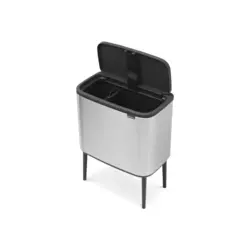 سطل زباله بو تاچ بین 11+23 لیتر استیل مات برابانتیا