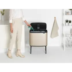 سطل زباله بو تاچ بین 11+23 لیتر شامپاینی برابانتیا