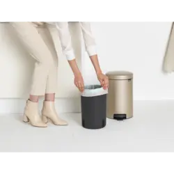 سطل زباله نیو آیکن پدالی 12 لیتر شامپاینی برابانتیا