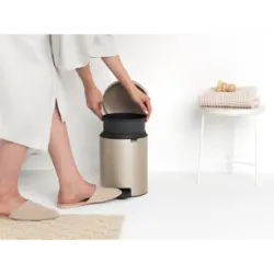 سطل زباله نیو آیکن پدالی 5 لیتر شامپاینی برابانتیا