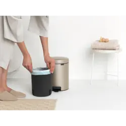 سطل زباله نیو آیکن پدالی 5 لیتر شامپاینی برابانتیا