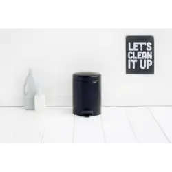 سطل زباله نیو آیکن پدالی 5 لیتر مشکی مات برابانتیا