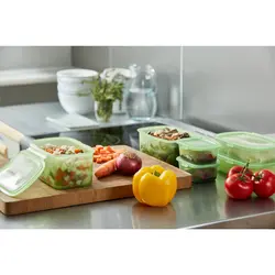 کیت ظروف یخچال سیلیکونی سبز لکوئه