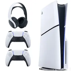 پلی استیشن 5 اسلیم دیسک خور + یک کنترلر اضافه + هدست Pulse 3D